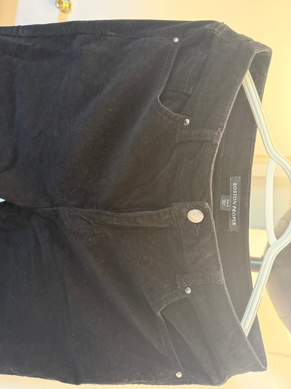 Boston Proper Black Velvet Trousers